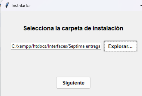 Pantalla de selección de carpeta