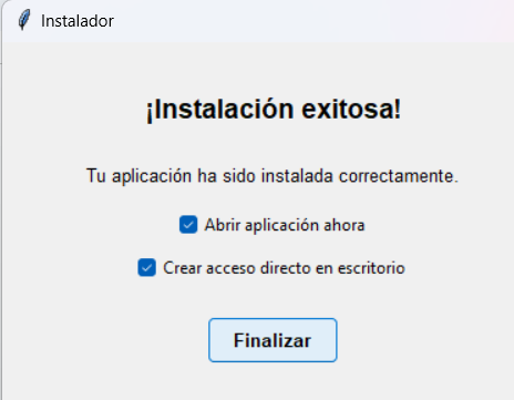 Instalación exitosa