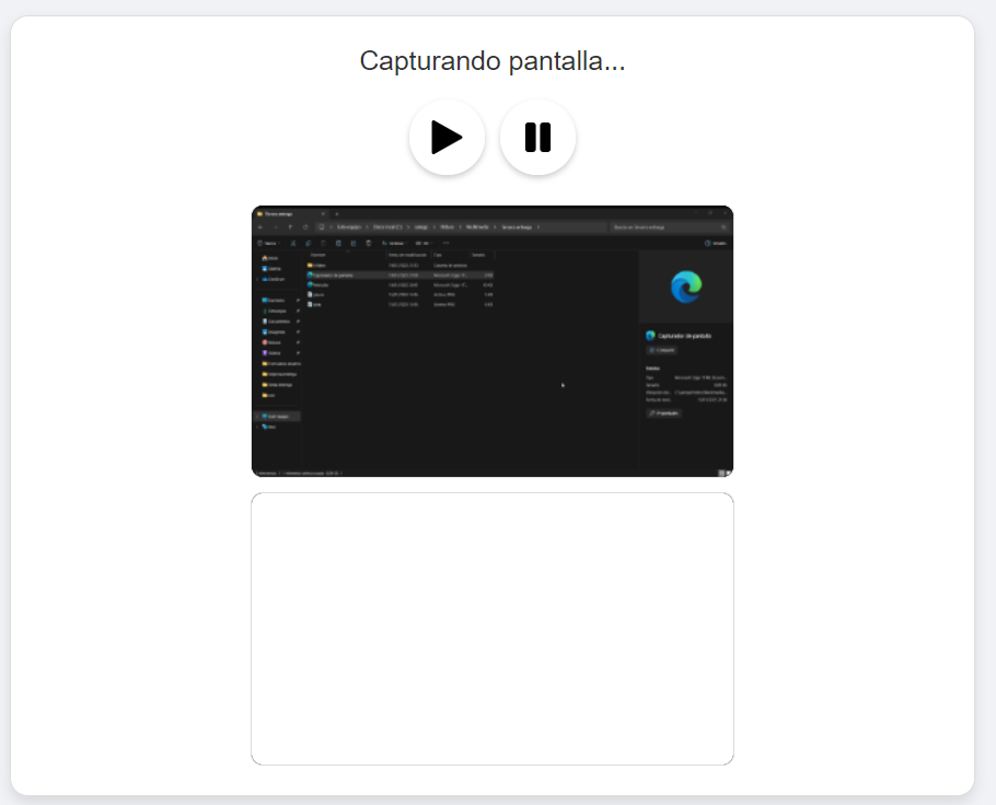 Capturador de pantalla en funcionamiento