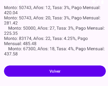 Pantalla del historial