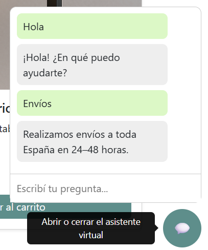 Consultas mediante el chatbot